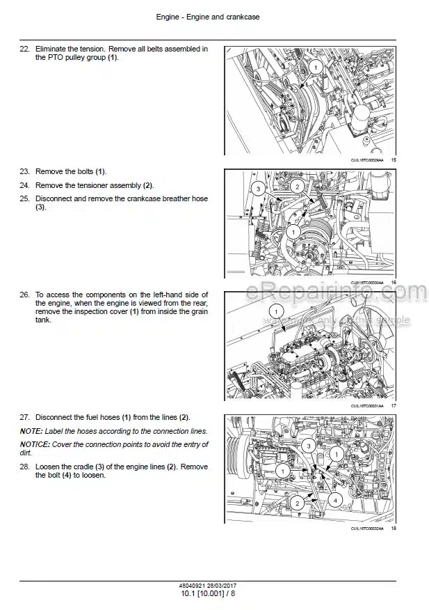 Photo 1 - New Holland TC5070 Tier 3 Service Manual Utility Combine 48040921