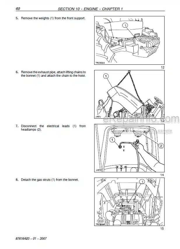 Photo 1 - New Holland TD60D TD70D TD80D TD90D TD95D Service Manual Tractor 87616423