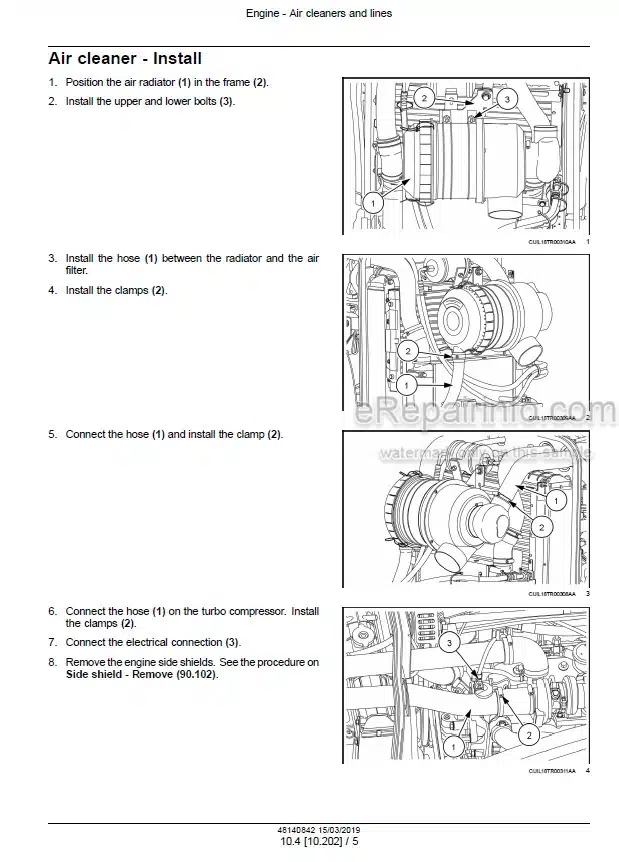 Photo 1 - New Holland TL5.80 TL5.90 TL5.100 Tier 3 Service Manual Tractor 48140842
