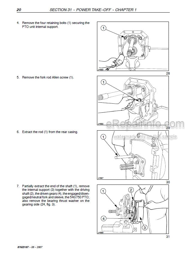 Photo 1 - New Holland TL70A TL80A TL90A TL100A Service Manual Update 87623187