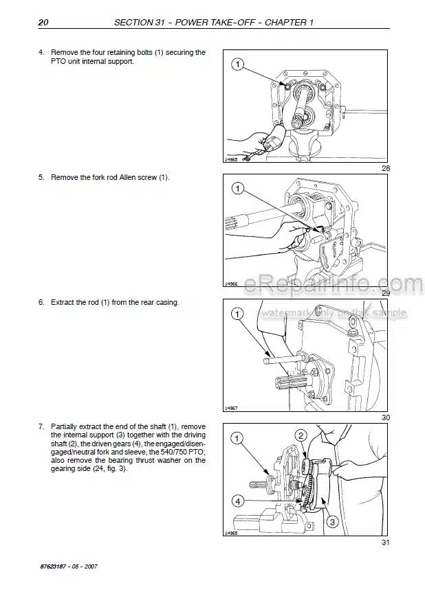 Photo 1 - New Holland TL70A TL80A TL90A TL100A Service Manual Update 87623187
