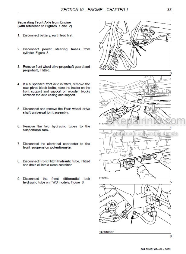 Photo 1 - New Holland TM115 TM125 TM135 TM150 TM165 TM125T TM135T TM150T TM165T Repair Manual Tractor 6045506100
