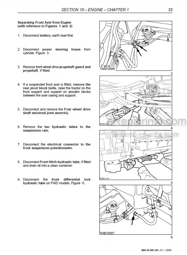 Photo 1 - New Holland TM115 TM125 TM135 TM150 TM165 TM125T TM135T TM150T TM165T Repair Manual Tractor 6045506100