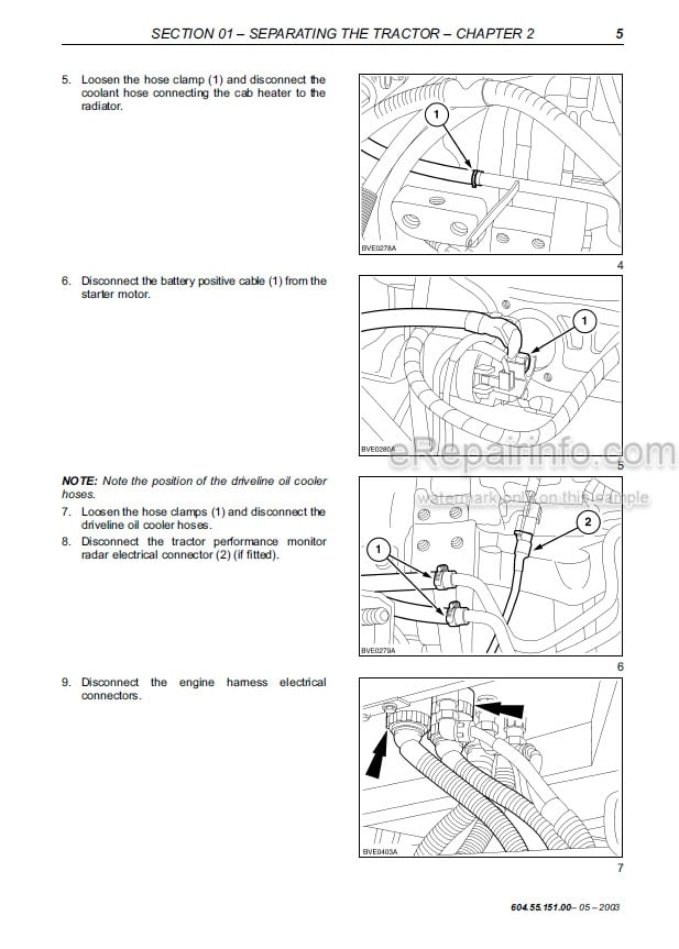 Photo 1 - New Holland TS100A TS110A TS115A TS125A TS130A TS135A Service Manual Tractor 6045515107