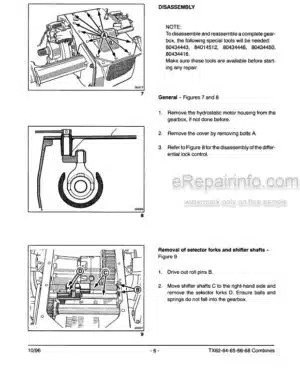 Photo 7 - New Holland TX60 Repair Manual Combine 84019441