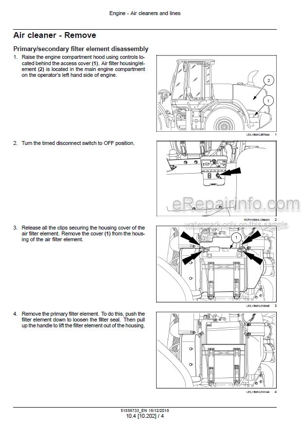 Photo 1 - New Holland W130D W170D Stage IV Service Manual Wheel Loader 51556733