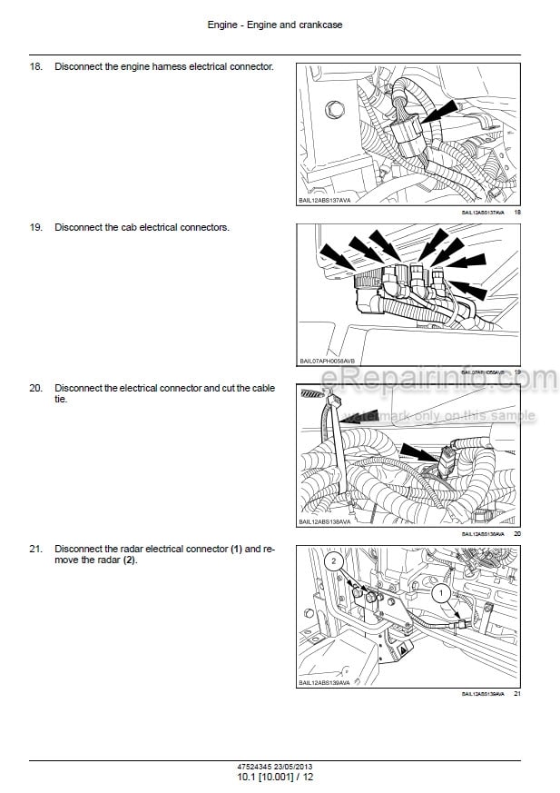Photo 1 - Case 170 185 200 215 230 CVT Puma Service Manual Tractor 47524345