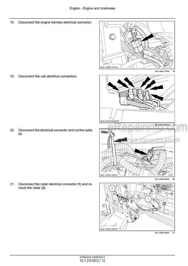 Photo 1 - Case 170 185 200 215 230 CVT Puma Service Manual Tractor 47524345