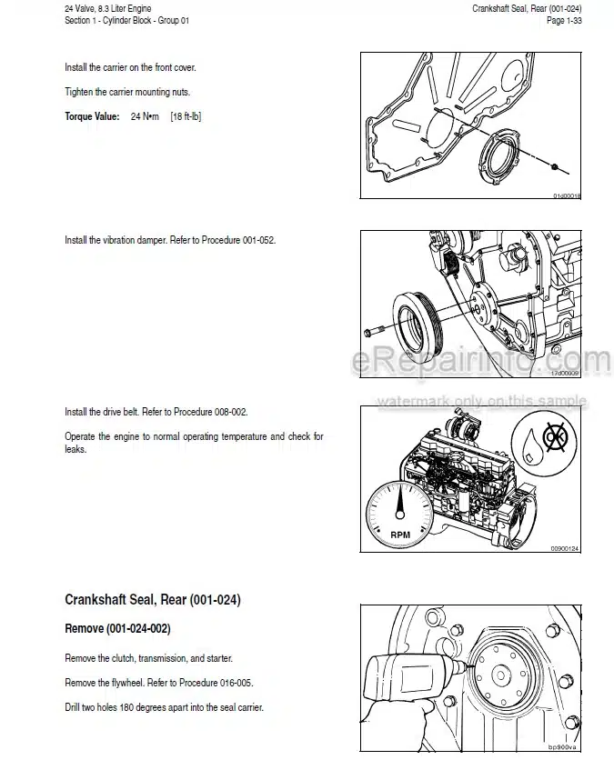 Photo 1 - Case 24 Valve 8.3 Litre Service Manual Engine 7-88631