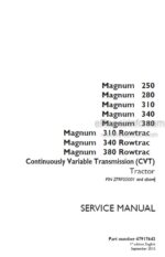Photo 5 - Case 250 280 310 340 380 Magnum Rowtrac CVT Service Manual Tractor 47917643