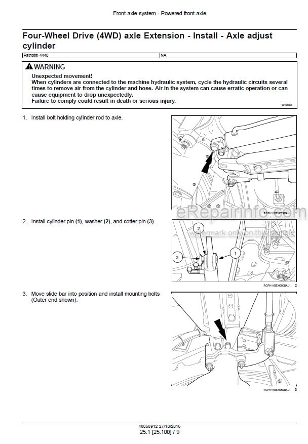Photo 1 - Case 4440 Patriot Tier 4B Final Service Manual Sprayer 48068912