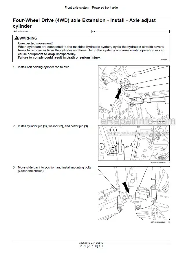 Photo 1 - Case 4440 Patriot Tier 4B Final Service Manual Sprayer 48068912