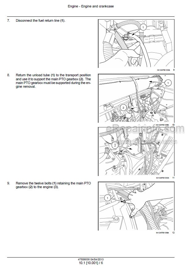 Photo 1 - Case 5130 6130 7130 Axial Flow Service Manual Combine 47506838