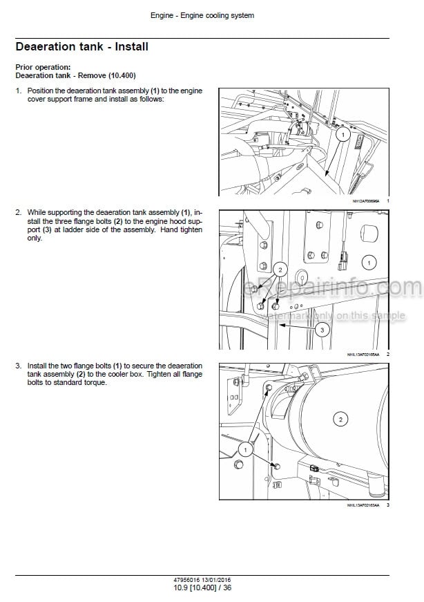 Photo 1 - Case 5140 6140 7140 Axial Flow Tier 2 Service Manual Combine 47956016