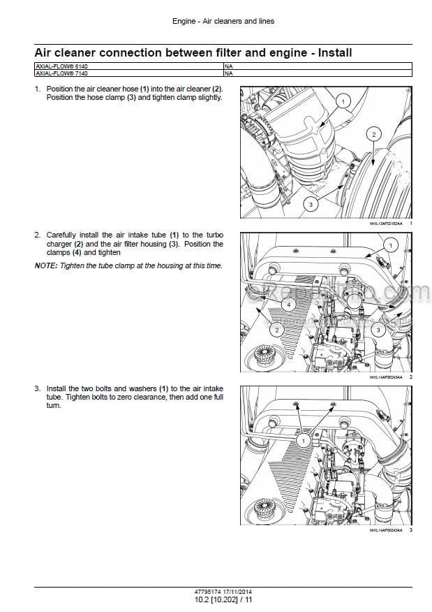 Photo 1 - Case 5140 6140 7140 Axial Flow Tier 4B Final Service Manual Combine 47795174