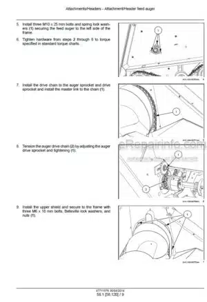 Photo 2 - Case 5505 5506 Service Manual Corn Header 47711576