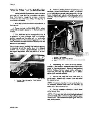 Photo 11 - Case 8570 Service Manual Mid Size Baler 8-99240R0