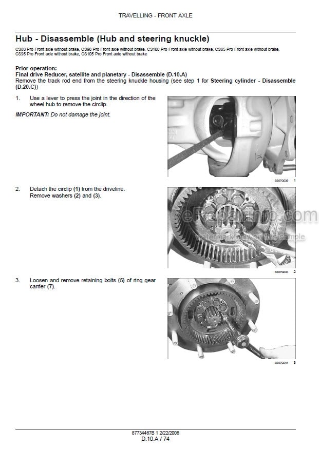 Photo 1 - Case CS100PRO CS105PRO CS80PRO CS85PRO CS90PRO CS95PRO Repair Manual Tractor 87734467B