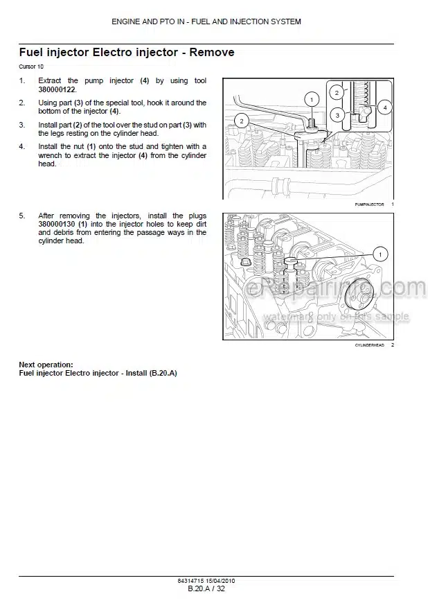 Photo 1 - Case Cursor F2CE9684 F3AE9684 Tier 3 Service Manual Engine 84314715