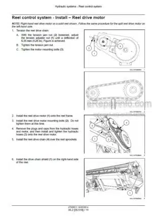 Photo 2 - Case DH253 DH303 DH363 DH403 Service Manual Draper Header 47528911