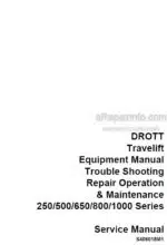 Photo 4 - Case Drott 250 500 650 800 1000 Series Service Manual Travelift Equipment Manual Troubleshooting Repair Operation S406018M1