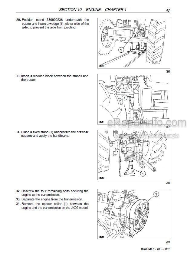 Photo 1 - Case JX60 JX70 JX80 JX90 JX95 Repair Manual Tractor 87616417