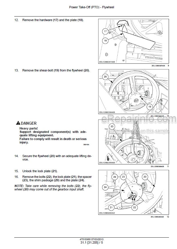 Photo 1 - Case LB324 LB334 LB424 LB434 Service Manual Square Baler 47510985