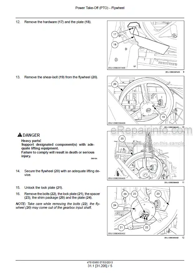 Photo 1 - Case LB324 LB334 LB424 LB434 Service Manual Square Baler 47510985