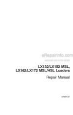 Photo 4 - Case LX132 LX152MSL LX162 LX172MSL LX172HSL Repair Manual Loader 87022137