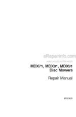 Photo 4 - Case MDX71 MDX81 MDX91 Service Manual Disc Mower 87023825