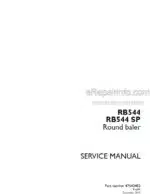 Photo 4 - Case RB544 RB544SP Service Manual Round Baler 47643403