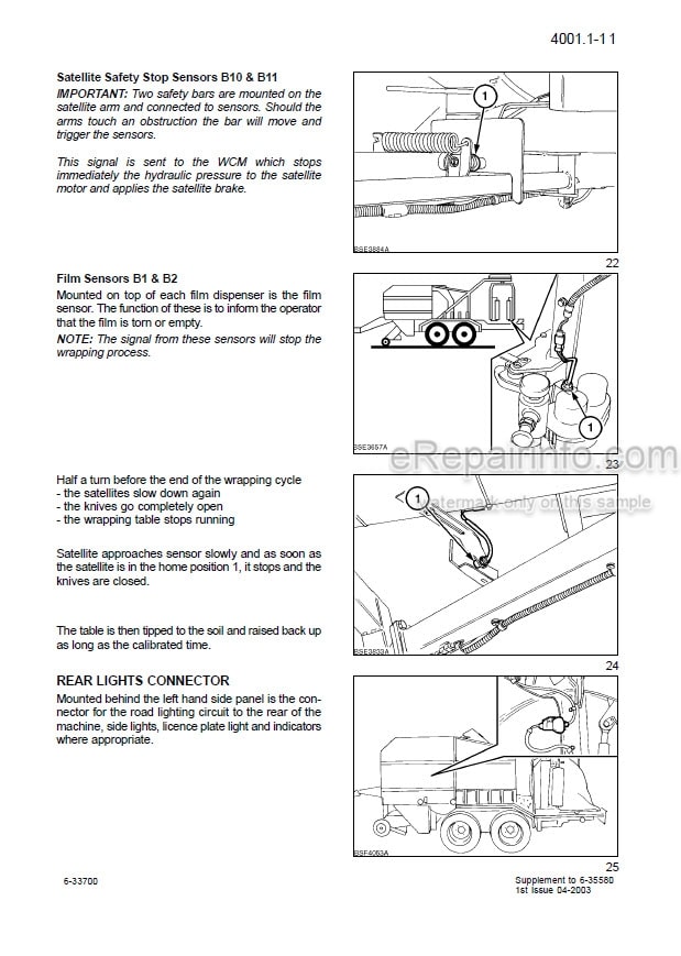 Photo 1 - Case RBX341 Silage Pack Repair Manual And Supplement Round Baler 6-33700