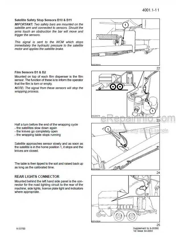 Photo 1 - Case RBX341 Silage Pack Repair Manual And Supplement Round Baler 6-33700