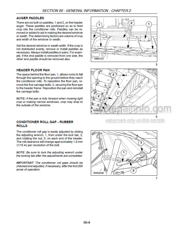 Photo 1 - Case RD162 RD182 Service Manual Disc Auger Header 84207374