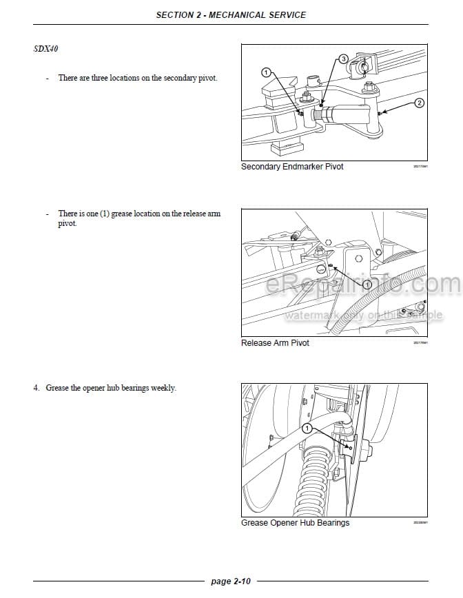Photo 1 - Case SDX30 SDX40 Repair Manual Single Disk No Till Air Drill 87605427