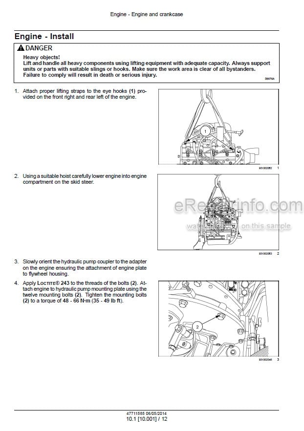Photo 1 - Case SR130 SR160 Alpha Series Tier 4B Final Service Manual Skid Steer Loader 47711585