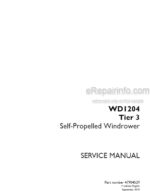 Photo 4 - Case WD1204 Tier 3 Service Manual Self Propelled Windrower 47904529