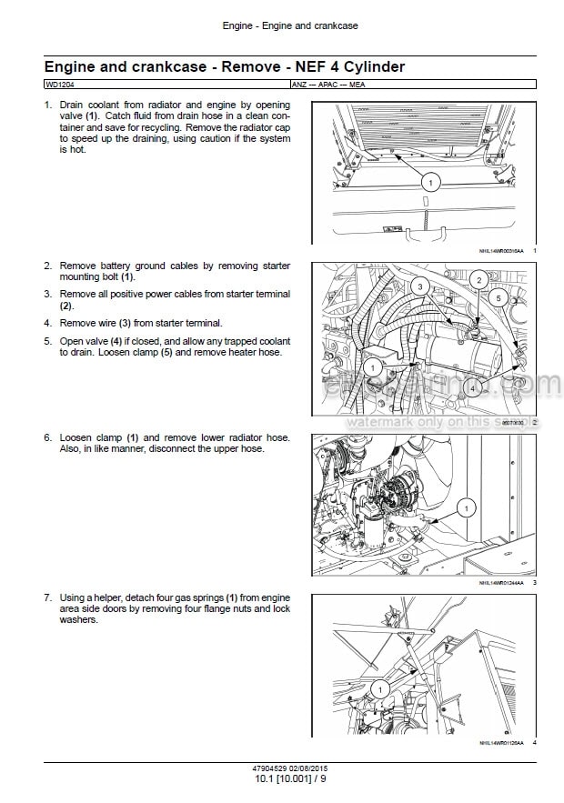 Photo 1 - Case WD1204 Tier 3 Service Manual Self Propelled Windrower 47904529