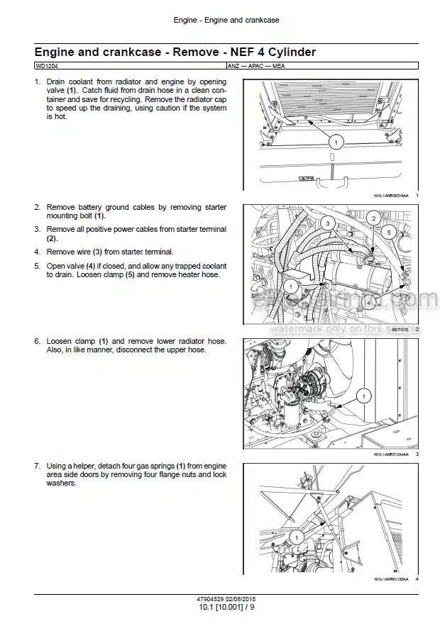 Photo 1 - Case WD1204 Tier 3 Service Manual Self Propelled Windrower 47904529