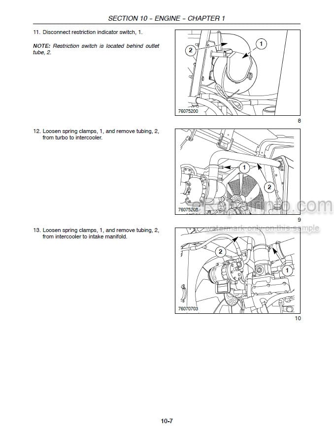 Photo 1 - Case WD1903 WD2303 Repair Manual Self Propelled Windrower 87738738