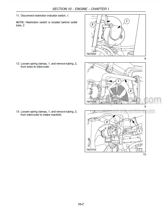 Photo 1 - Case WD1903 WD2303 Repair Manual Self Propelled Windrower 87738738
