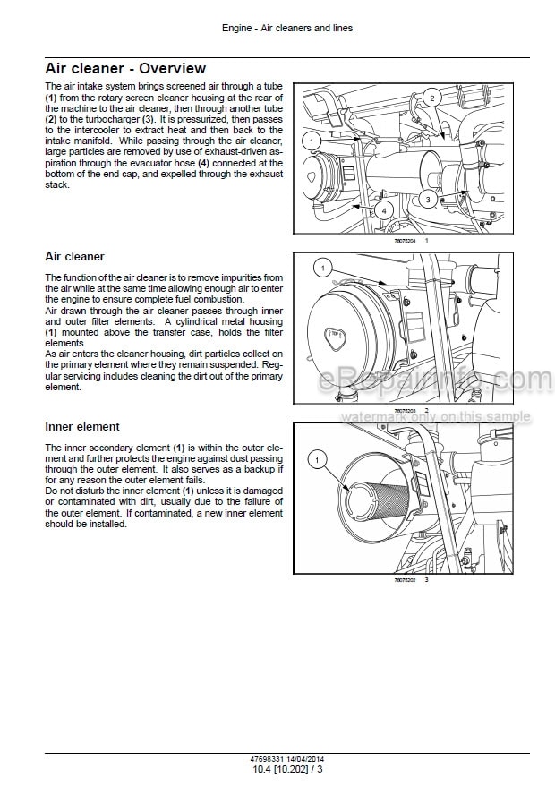 Photo 1 - Case WD1903 WD2303 Series II Service Manual Self Propelled Windrower 47698331