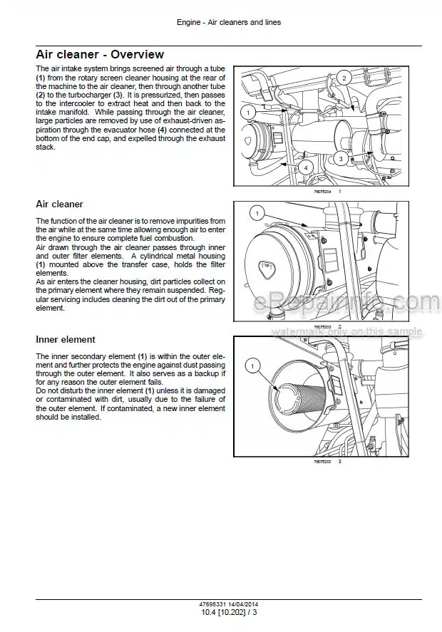 Photo 1 - Case WD1903 WD2303 Series II Service Manual Self Propelled Windrower 47698331