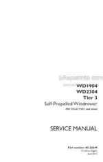 Photo 5 - Case WD1904 WD2304 Tier 3 Service Manual Self Propelled Windrower 48126549