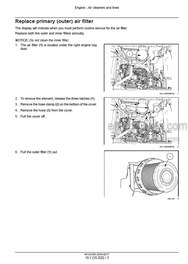 Photo 1 - Case WD1904 WD2304 Tier 3 Service Manual Self Propelled Windrower 48143358