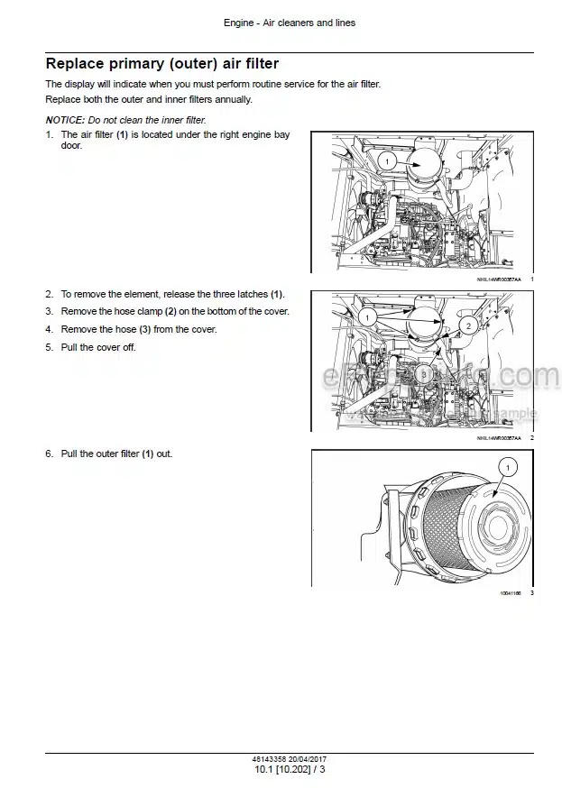 Photo 1 - Case WD1904 WD2304 Tier 3 Service Manual Self Propelled Windrower 48143358