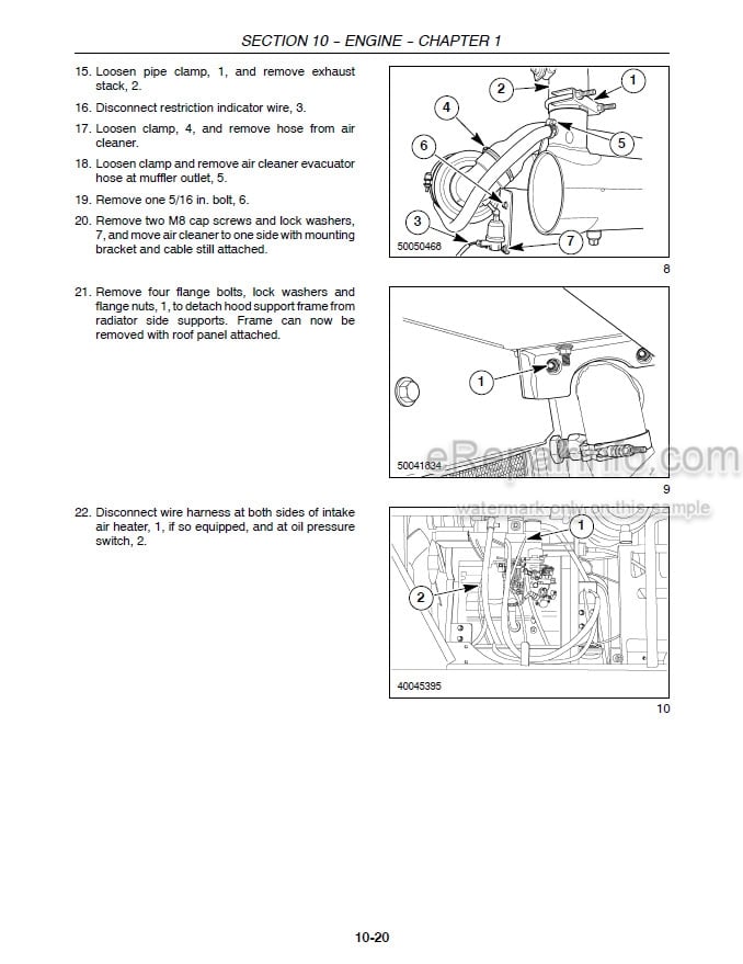 Photo 1 - Case WDX1002S WDX1202S WDX1202 Repair Manual Self Propelled Windrower 87580753