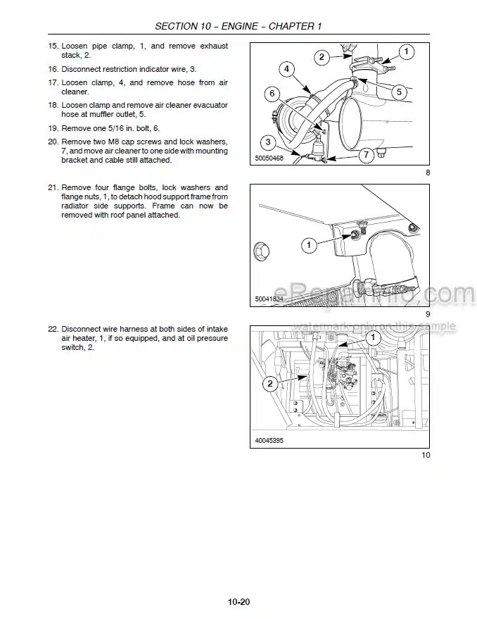 Photo 1 - Case WDX1002S WDX1202S WDX1202 Repair Manual Self Propelled Windrower 87580753
