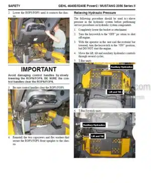 Photo 9 - Gehl 4640E 5240E Power 2 Mustang 2056 Series II Service Manual Skid Steer Loader 50950037