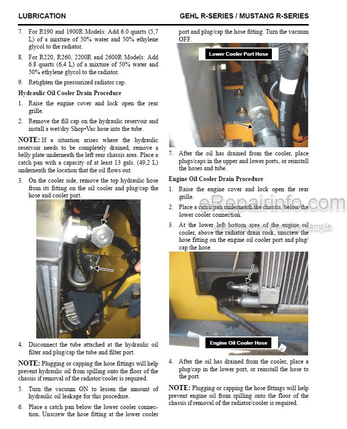Photo 1 - Gehl R190 R220 R260 Mustang 1900R 2200R 2600R Service Manual Skid Steer Loader 50950134